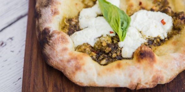 Pesto and Basil Flatbread